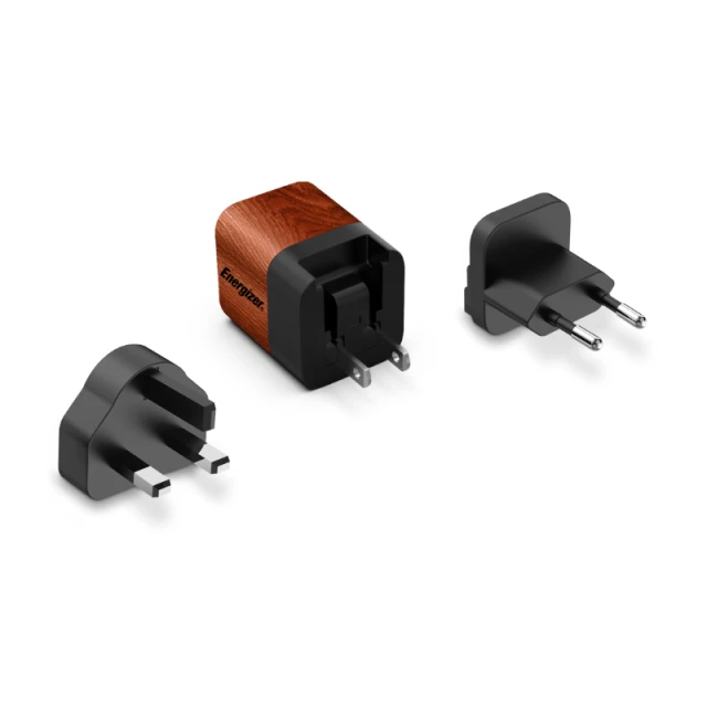 Зарядний пристрій Energizer Ultimate Multiplug GaN USB-C 20W PD EU/UK/US Brown (A20MUWO)