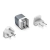 Зарядка мережева Energizer Ultimate Multiplug EU/UK/US GaN USB-C & USB-A 38W PD + QC3.0 Silver (A38QMU)