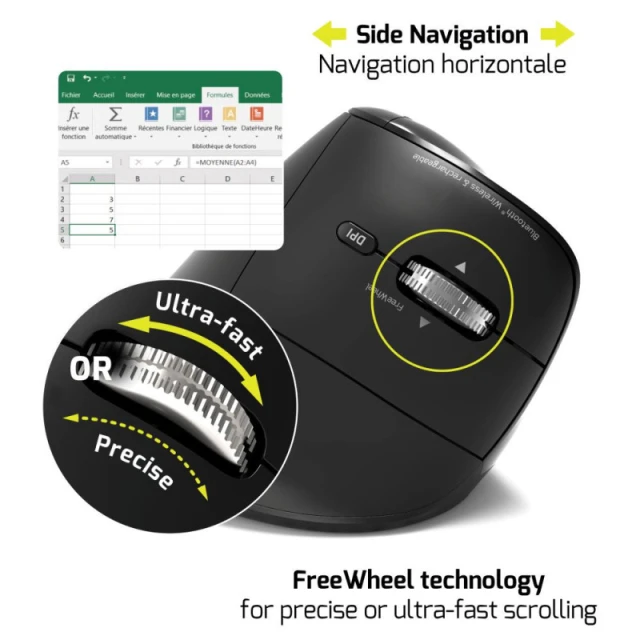 Миша Port Connect ERGO AUDITOR бездротова Bluetooth 2.4 GHz Black (3567049102043)