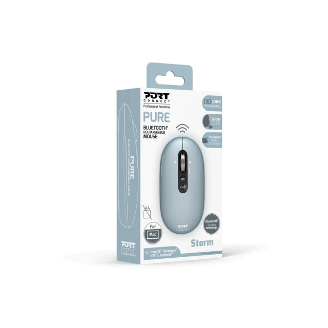 Миша Port Connect PURE MAC бездротова Bluetooth Pastel Blue (3567049105006)