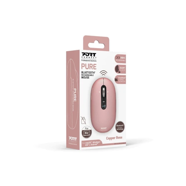Миша Port Connect PURE MAC бездротова Bluetooth Pink (3567049105037)