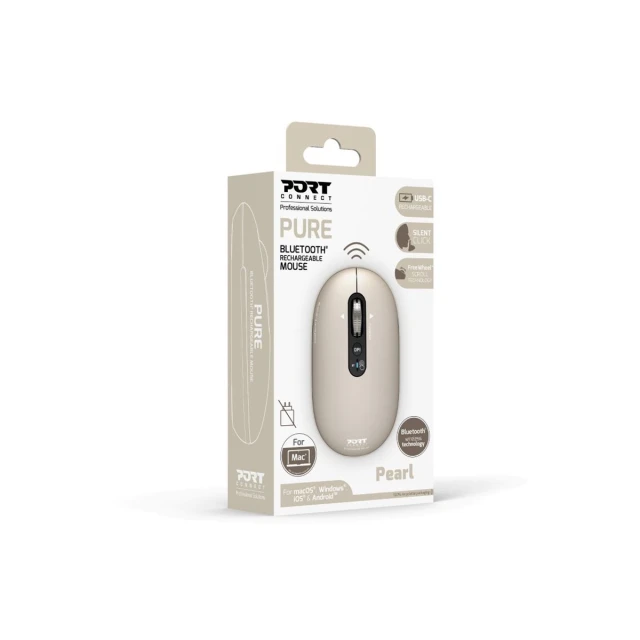 Миша Port Connect PURE MAC бездротова Bluetooth Beige Perle (3567049105044)
