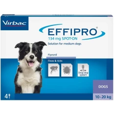 Краплі від бліх і кліщів для собак Virbac Effipro Spot-On M 10–20 кг 4 шт x 1,34 мл (3597133064124)