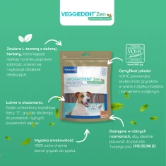 Жувальні ласощі для собак Virbac Veggiedent Zen S (3597133083088)