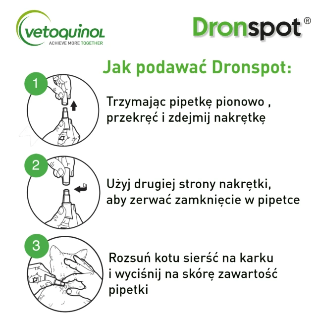 Краплі для котів Vetoquinol Dronspot для малих котів 0,5–2,5 кг (3605870104321)