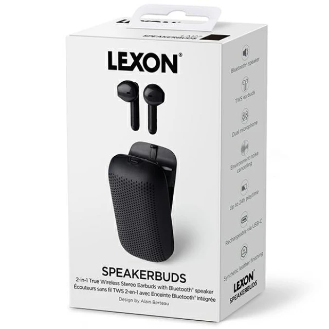 Наушники беспроводные Lexon Speakerbuds с Bluetooth динамиком Black (LA127N)