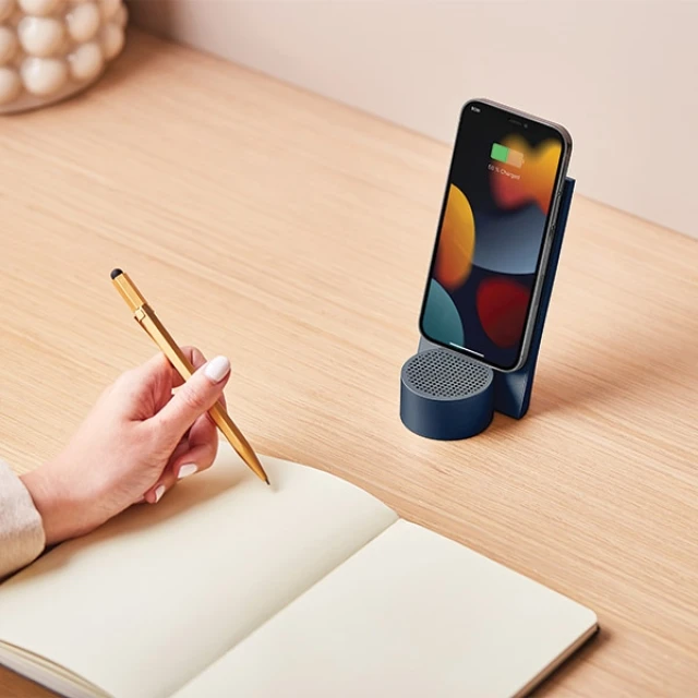 Бездротова зарядка Lexon City Energy Pro 10W з Bluetooth-колонкою Navy (LD145DB)