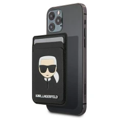 Магнітний гаманець Karl Lagerfeld Saffiano Iconic Karl's Head Black with MagSafe (KLWMSKHSFBK)