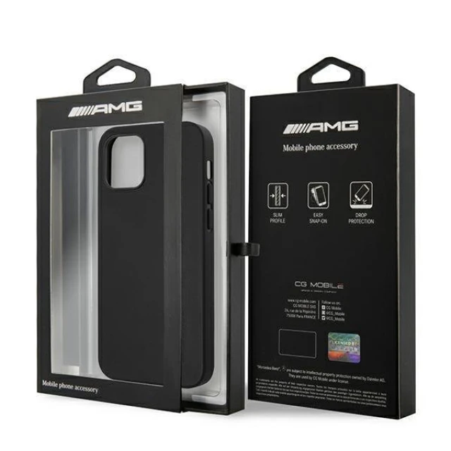 Чохол Mercedes для iPhone 12 Pro Max Leather Hot Stamped Black (AMHCP12LDOLBK)