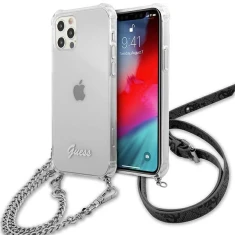 Чохол Guess 4G Silver Chain для iPhone 12 | 12 Pro Transparent (GUHCP12MKC4GSSI)