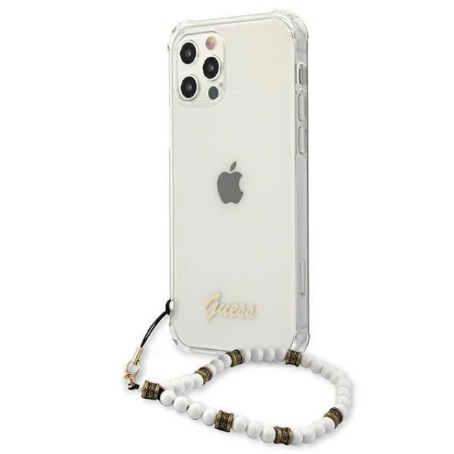 Чохол Guess White Pearl для iPhone 12 Pro Max Transparent (GUHCP12LKPSWH)