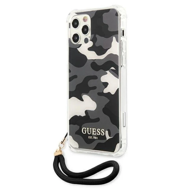 Чохол Guess Camo Strap Collection для iPhone 12 Pro Max Black (GUHCP12LKSARBK)