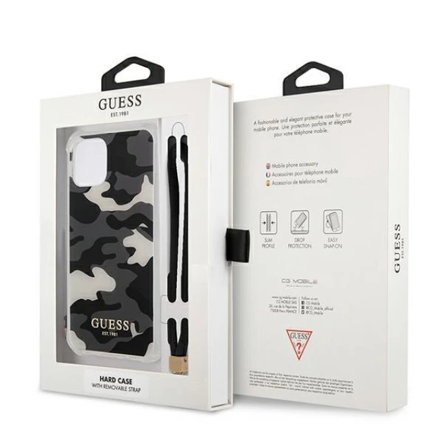 Чохол Guess Camo Strap Collection для iPhone 12 Pro Max Black (GUHCP12LKSARBK)