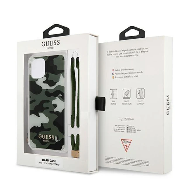 Чехол Guess Camo Strap Collection для iPhone 12 Pro Max Green (GUHCP12LKSARKA)