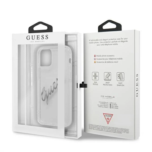 Чохол Guess Vintage Script для iPhone 12 Pro Max Transparent (GUHCP12LKTRSVSI)