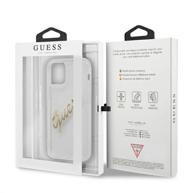 Чохол Guess Vintage Script для iPhone 12 | 12 Pro Transparent (GUHCP12MKTRSVGO)