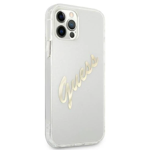 Чохол Guess Vintage Script для iPhone 12 Pro Max Transparent (GUHCP12LKTRSVGO)