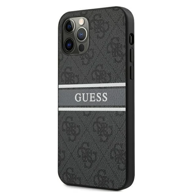 Чохол Guess 4G Stripe для iPhone 12 Pro Max Grey (GUHCP12L4GDGR)