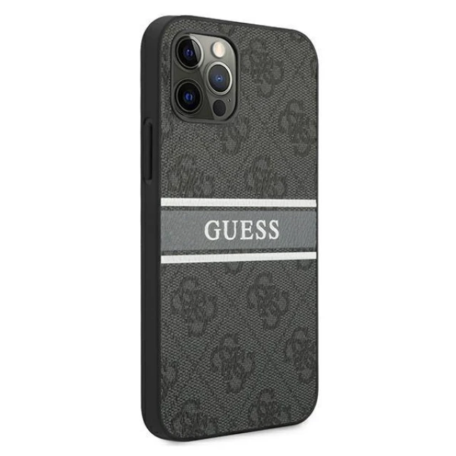 Чохол Guess 4G Stripe для iPhone 12 Pro Max Grey (GUHCP12L4GDGR)