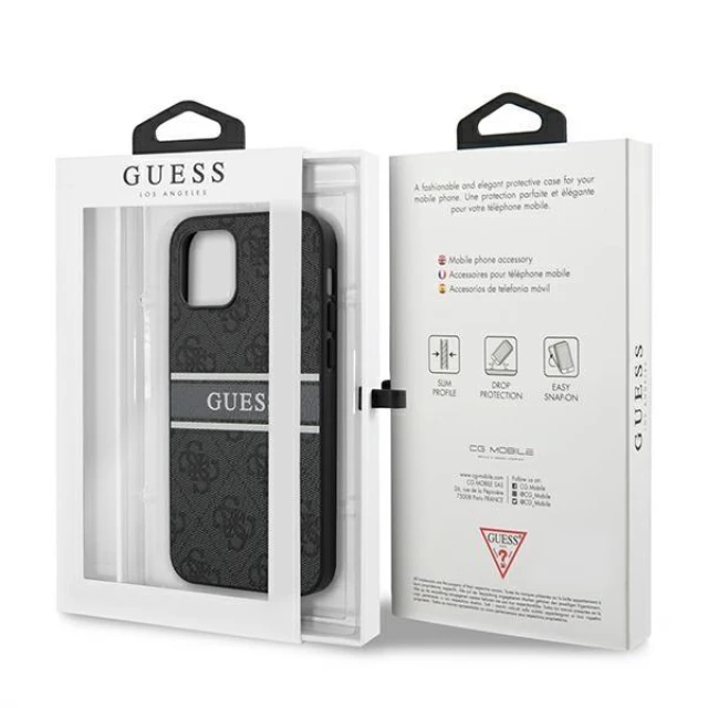 Чохол Guess 4G Stripe для iPhone 12 Pro Max Grey (GUHCP12L4GDGR)