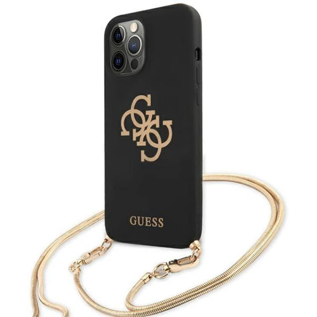 Чохол Guess Gold Chain Collection для iPhone 12 Pro Max Black (GUHCP12LLSC4GBK)