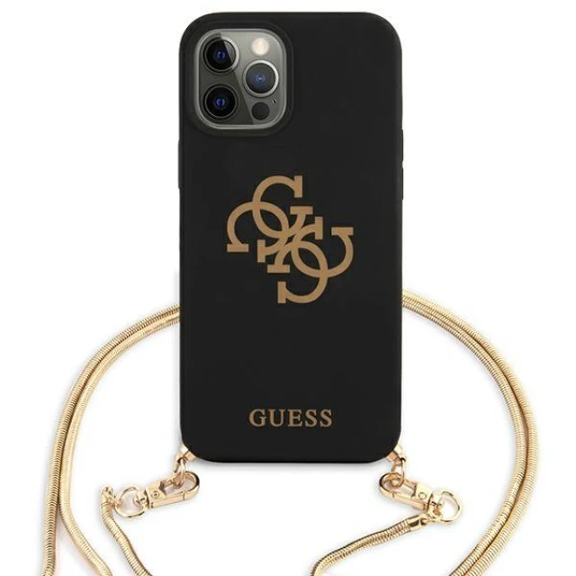 Чохол Guess Gold Chain Collection для iPhone 12 Pro Max Black (GUHCP12LLSC4GBK)