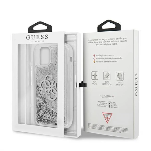 Чохол Guess 4G Big Liquid Glitter для iPhone 12 Pro Max Silver (GUHCP12LLG4GSI)
