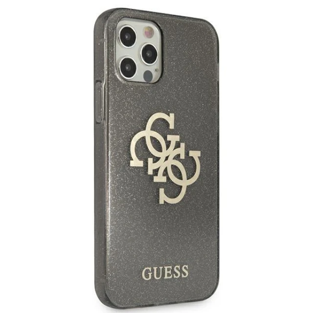 Чехол Guess Glitter 4G Big Logo для iPhone 12 Pro Max Black (GUHCP12LPCUGL4GBK)