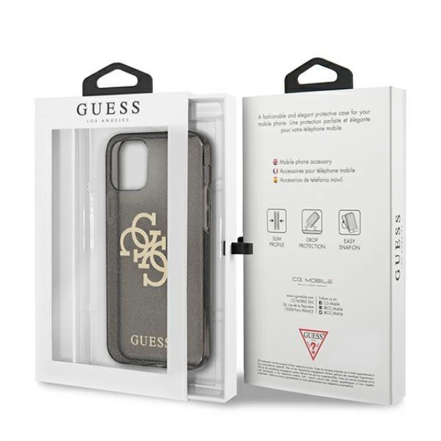 Чехол Guess Glitter 4G Big Logo для iPhone 12 Pro Max Black (GUHCP12LPCUGL4GBK)