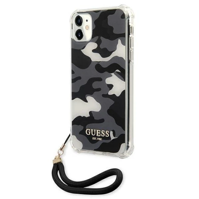 Чохол Guess Camo Strap Collection для iPhone 11 Black (GUHCN61KSARBK)