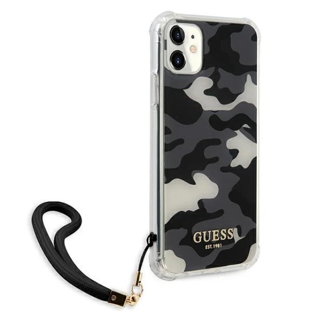 Чохол Guess Camo Strap Collection для iPhone 11 Black (GUHCN61KSARBK)