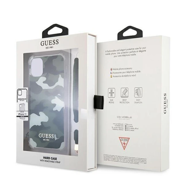 Чохол Guess Camo Strap Collection для iPhone 11 Green (GUHCN61KSARKA)