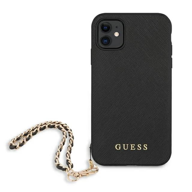 Чохол Guess Saffiano Chain для iPhone 11 Black (GUHCN61SASGBK)