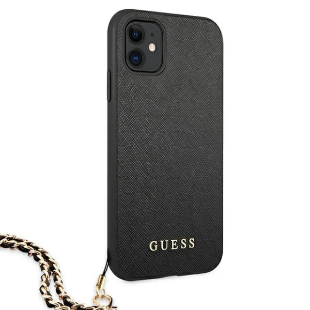Чохол Guess Saffiano Chain для iPhone 11 Black (GUHCN61SASGBK)