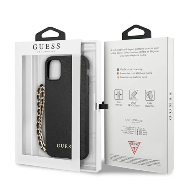 Чохол Guess Saffiano Chain для iPhone 11 Black (GUHCN61SASGBK)