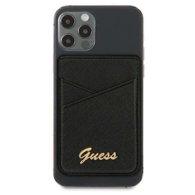 Магнітний гаманець Guess Saffiano Black with MagSafe (GUWMSSASLBK)