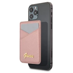 Магнітний гаманець Guess Saffiano Pink with MagSafe (GUWMSSASLPI)