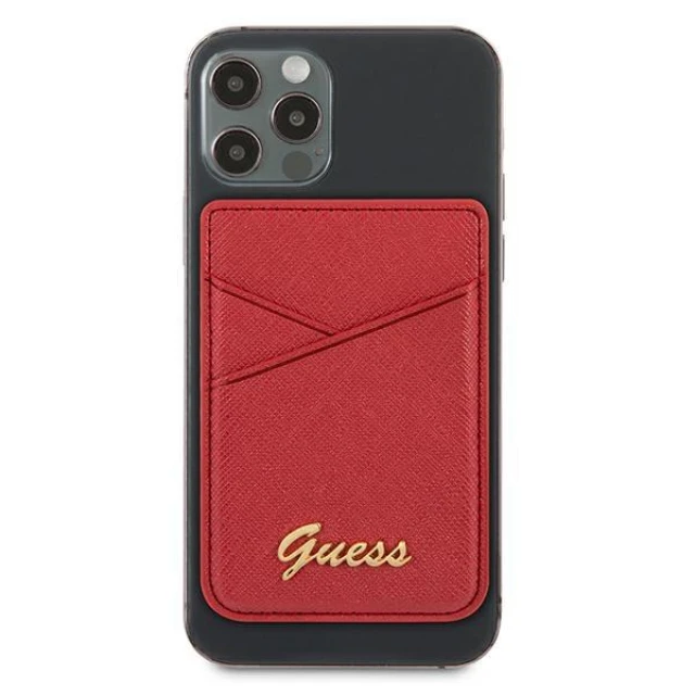 Магнітний гаманець Guess Saffiano Red with MagSafe(GUWMSSASLRE)