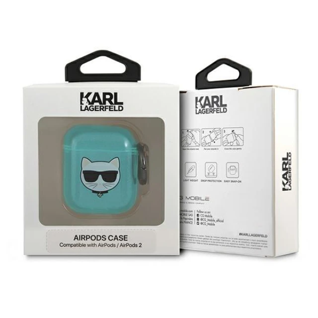 Чохол Karl Lagerfeld Choupette для AirPods 2/1 Blue (KLA2UCHFL)