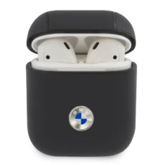Чехол BMW для AirPods 1 | 2 Geniune Leather Silver Logo Navy (BMA2SSLNA)