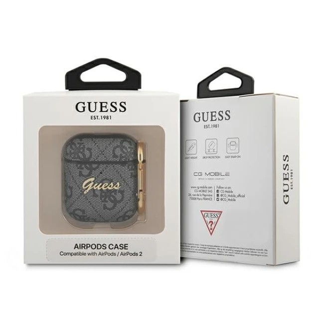 Чохол для навушників Guess 4G Script Metal Collection для AirPods Grey (GUA24GSMK)