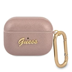 Чехол Guess Saffiano Script Metal Collection для AirPods Pro Pink (GUAPSASMP)