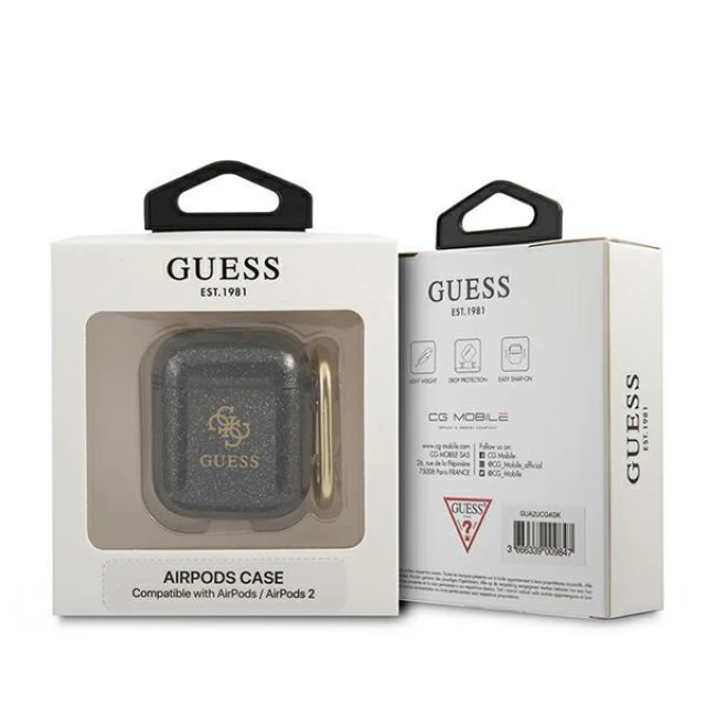 Чохол Guess Glitter Collection для AirPods 2/1 Black (GUA2UCG4GK)