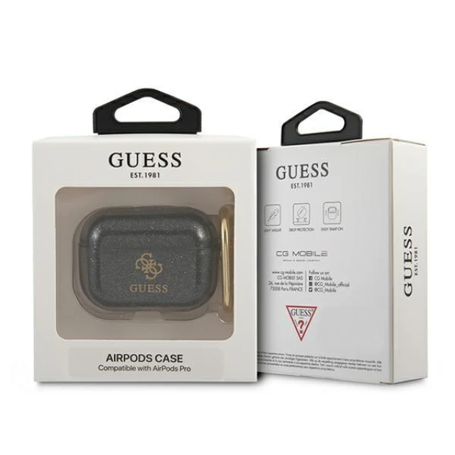 Чохол Guess Glitter Collection для AirPods Pro Black (GUAPUCG4GK)