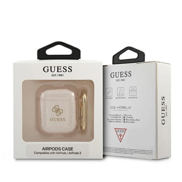 Чохол Guess Glitter для AirPods 2/1 Gold (GUA2UCG4GD)