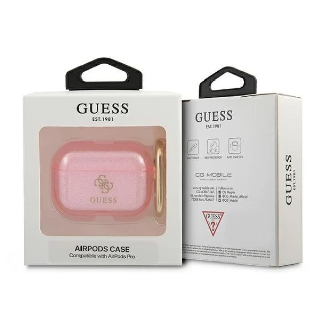 Чохол Guess Glitter Collection для AirPods Pro Pink (GUAPUCG4GP)