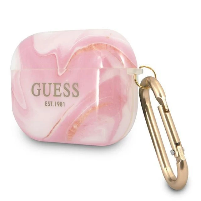 Чохол Guess Marble для AirPods Pro Pink (GUAPUNMP)