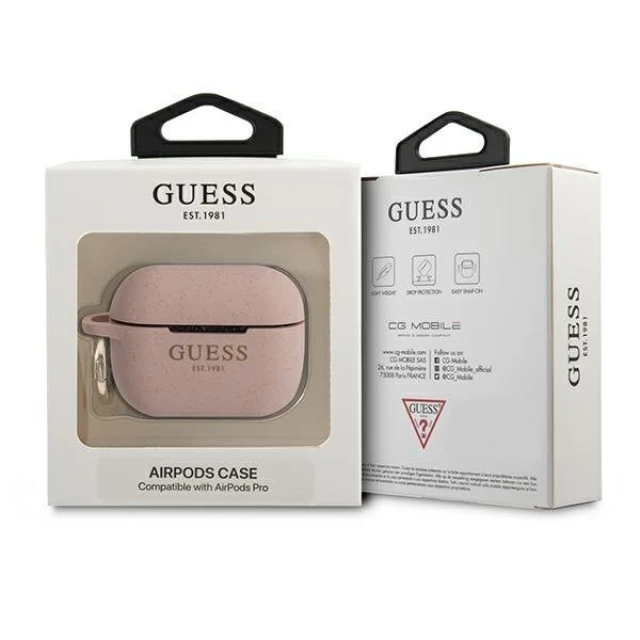 Чохол Guess Silicone Glitter для AirPods Pro Pink (GUAPSGGEP)