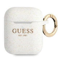 Чехол Guess Silicone Glitter для AirPods 2/1 White (GUA2SGGEH)