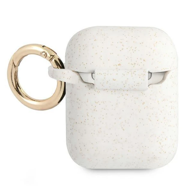 Чохол Guess Silicone Glitter для AirPods 2/1 White (GUA2SGGEH)